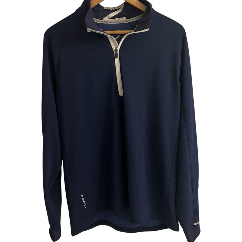 Men's Zero Restriction Z425 1/4 Zip Navy Lightweight Knit Pullover Large